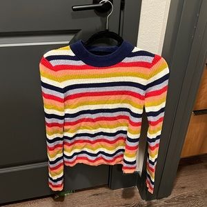 Madewell, multi colored stripe, mock turtleneck, size S